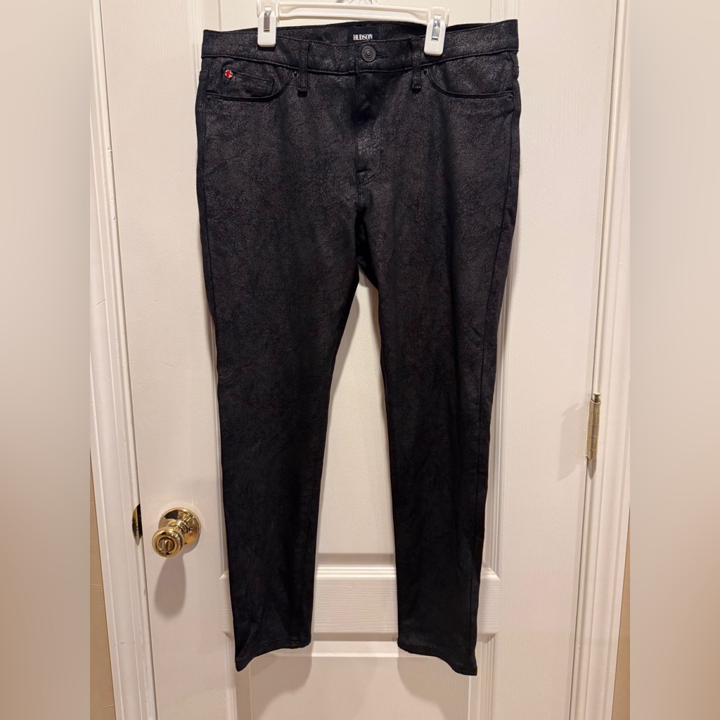 Hudson Nico Midrise Super Skinny Black Jeans